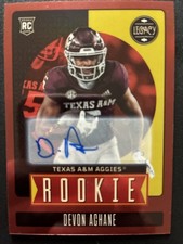 2023 Panini Legacy Devon Achane Rookie Orange Auto 29/50 Texas A&M #196 Football
