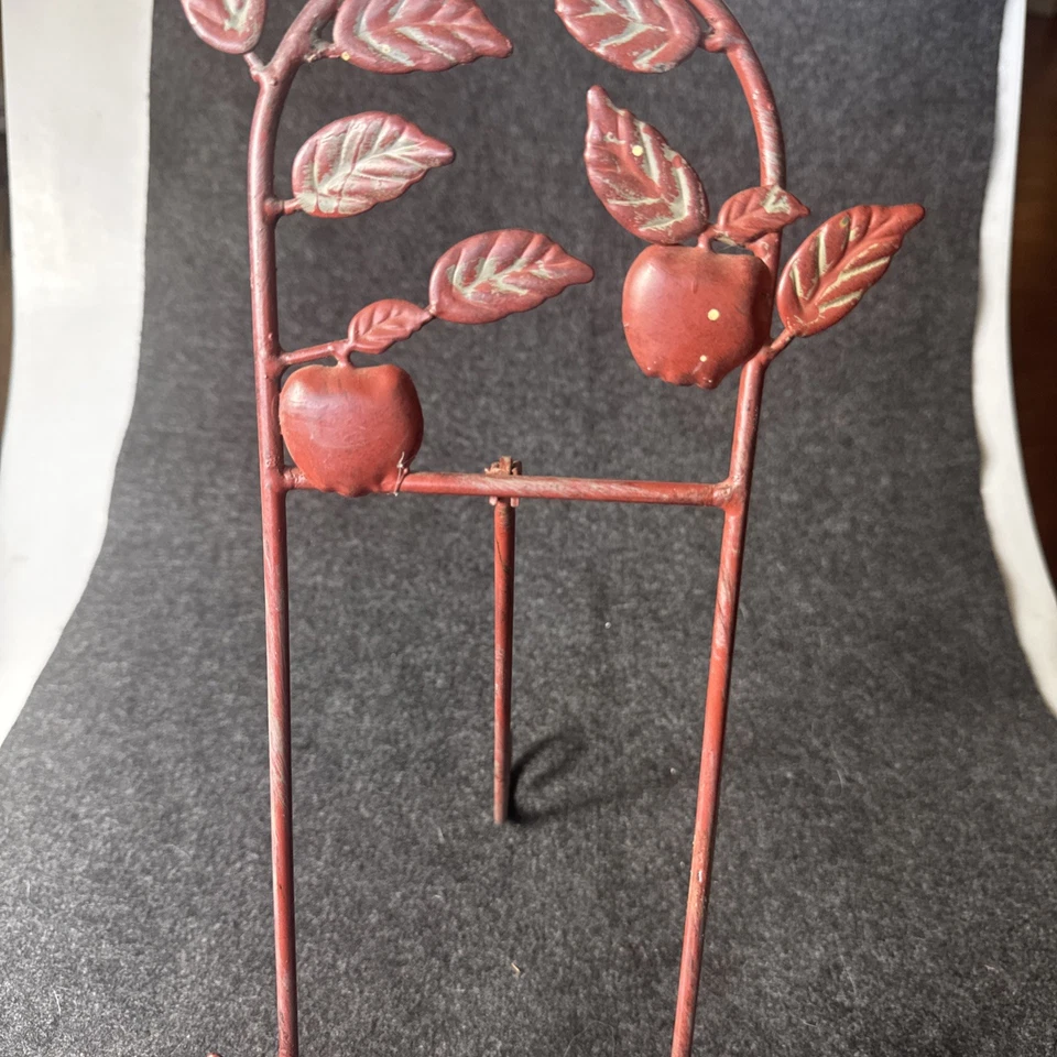 Vintage 2 Red Metal Apples Rack/Letter Holder Country Kitchen Decor 15” - Image 4 of 4