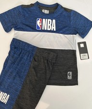 NBA 2 Piece Little Boys Blue/White Short Set Size 7 Brand New   