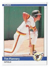 1984 Fleer Baseball Tim Flannery Card #299 San Diego Padres