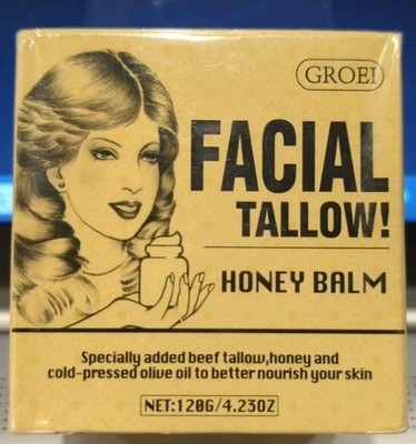 Beef Tallow for Skin, Organic Grass-Fed Whipped Beef Tallow and Honey Balm 100g