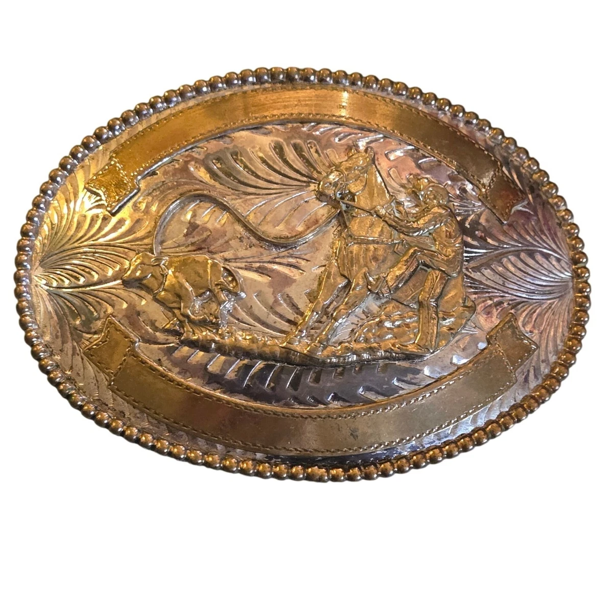 Vintage Irvine Ranch Roundup 1984 Belt Buckle River City Bank Placerville vintage belt buckle main image 2