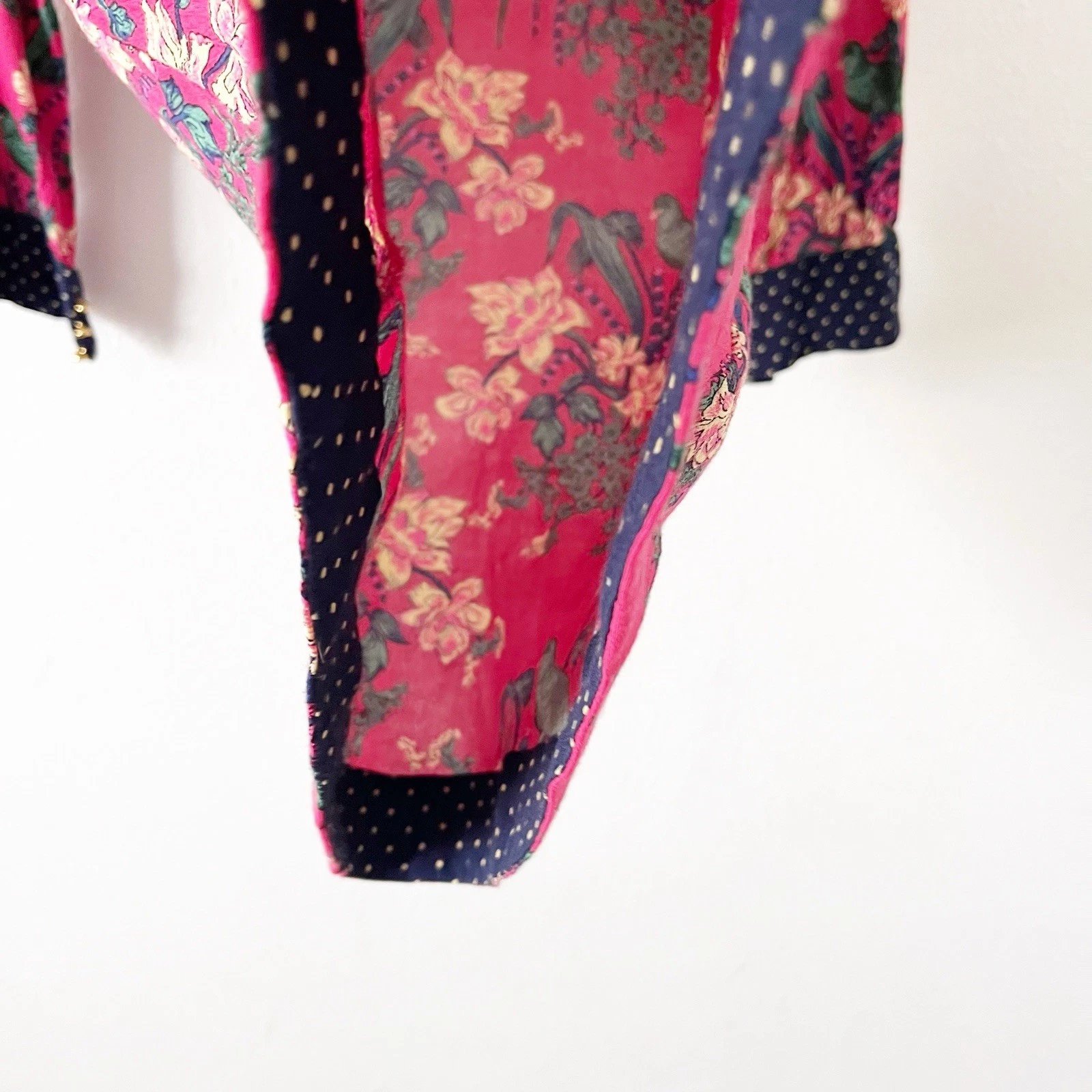 PALM ANGELS Abito Anthropologie rosa navy stampa floreale uccellino taglia 0P