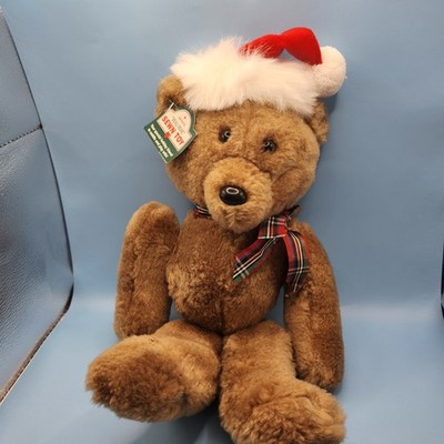Vintage Hallmark 1984 Beau Bear Plush W/ Christmas Santa Hat 14'' Teddy NWT