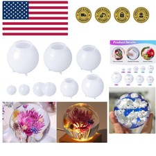 9 Pcs Sphere Silicone Molds for Resin, Upgraded Seamless 3D Sphere Resin Mold...
