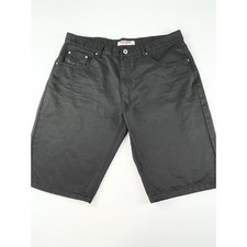 Old Skool Brand Men's Jean Shorts Size 38 Y2K Baggy Black Hip Hop Rap