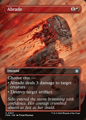 1x Abrade - Foil - Borderless MTG - Foundations - NM-Mint