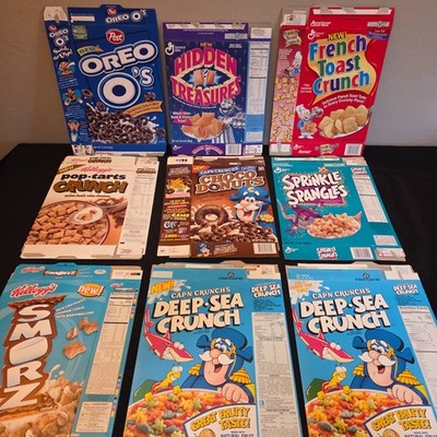 Vintage Cereal Box Lot 9 Oreo O's Hidden Treasures French Toast Crunch Smorz