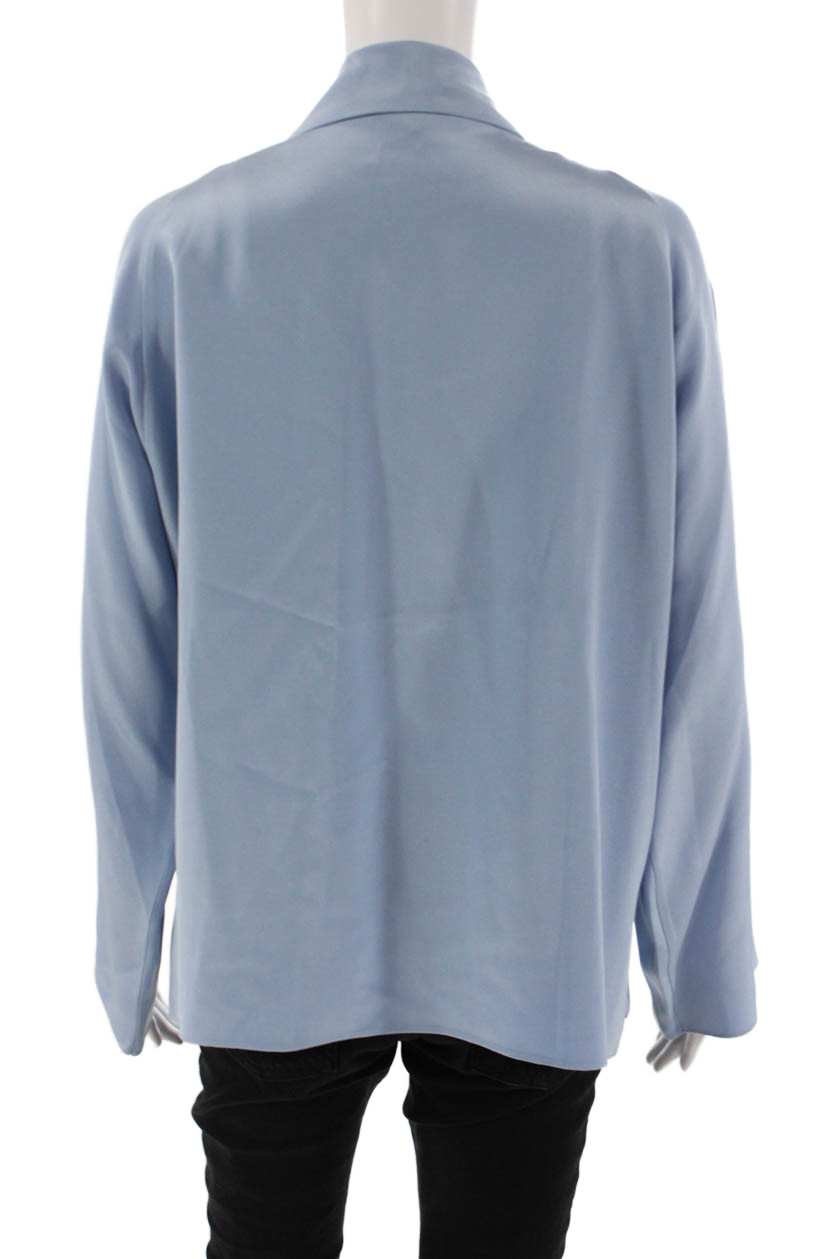 Shamask Womens Basic Silk Collared Long Sleeve Bl… - image 4