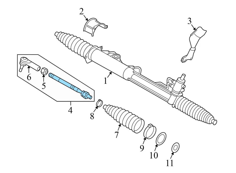 AUDI Q7 2007-2015 - Barra de dirección derecha con maletero 7L0422804D Foto 3 de 4