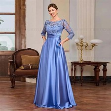 Elegant Mother of the Bride Dress A-Line Applique Pleate Long Wedding Guest Gown