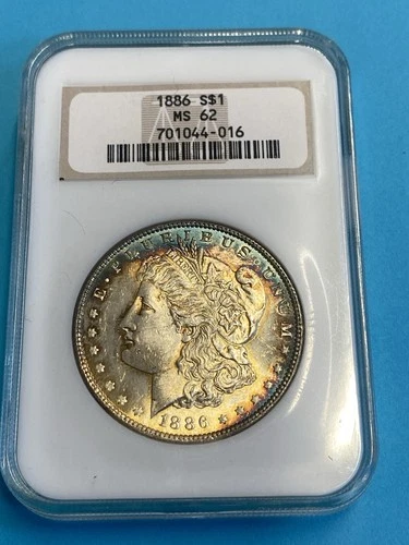 1886-P  $1  MORGAN SILVER DOLLAR  "PHILADELPHIA" NGC MS62 OLD HOLDER