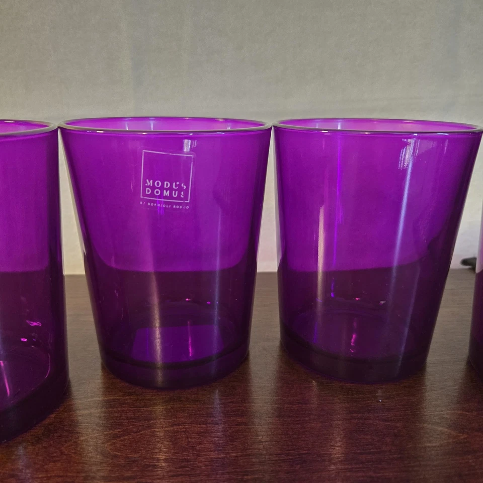 4 copos roxos Modus Domus Bormioli Rocco duplo antiquado Rocks - Imagem 4 de 4
