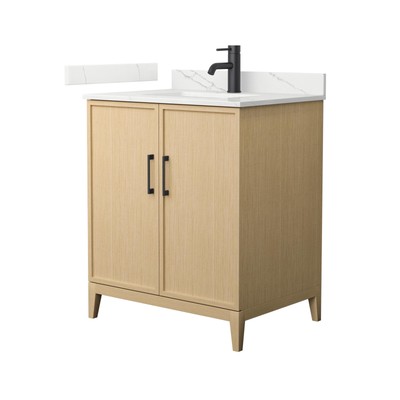 Wyndham Collection WCH717130S-QTZ-UNSMXX Elan 30'' - White Oak / Giotto Quartz