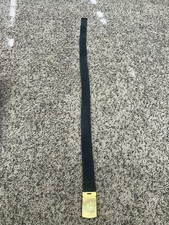 VTG US Web Belt Black Brass Buckle Military Uniform Genuine  C.E.  - 37  Long