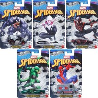 Mattel Hot Wheels Silver Series Marvel Spider-Man 1-5 Komplettes Set Neu & Ovp !