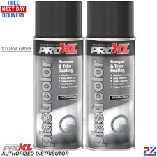 2x ProXL Plasticolor Storm Grey 400ml – 1K Plastic Bumper & Trim Paint Aerosol