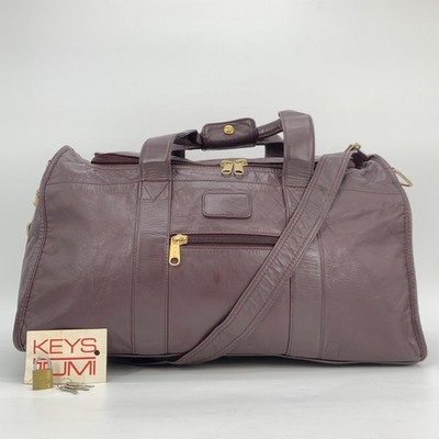 TUMI Duffle Boston 2way Shoulder Travel Bag Colombian Leather Burgundy Brown