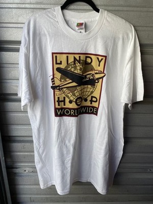 Vintage 90's Lindy Hop Worldwide Charles Lindbergh White T-Shirt Men's 2XL FOTL