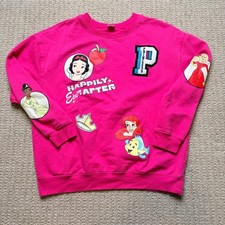 Disney 100 Princess Happily Ever After Pink Sweatshirt Ariel Snow White XL