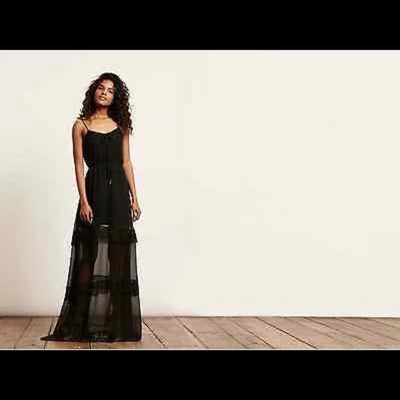 Haute Hippie Sheer Tiered Black Gown-NWT-$495-SMall