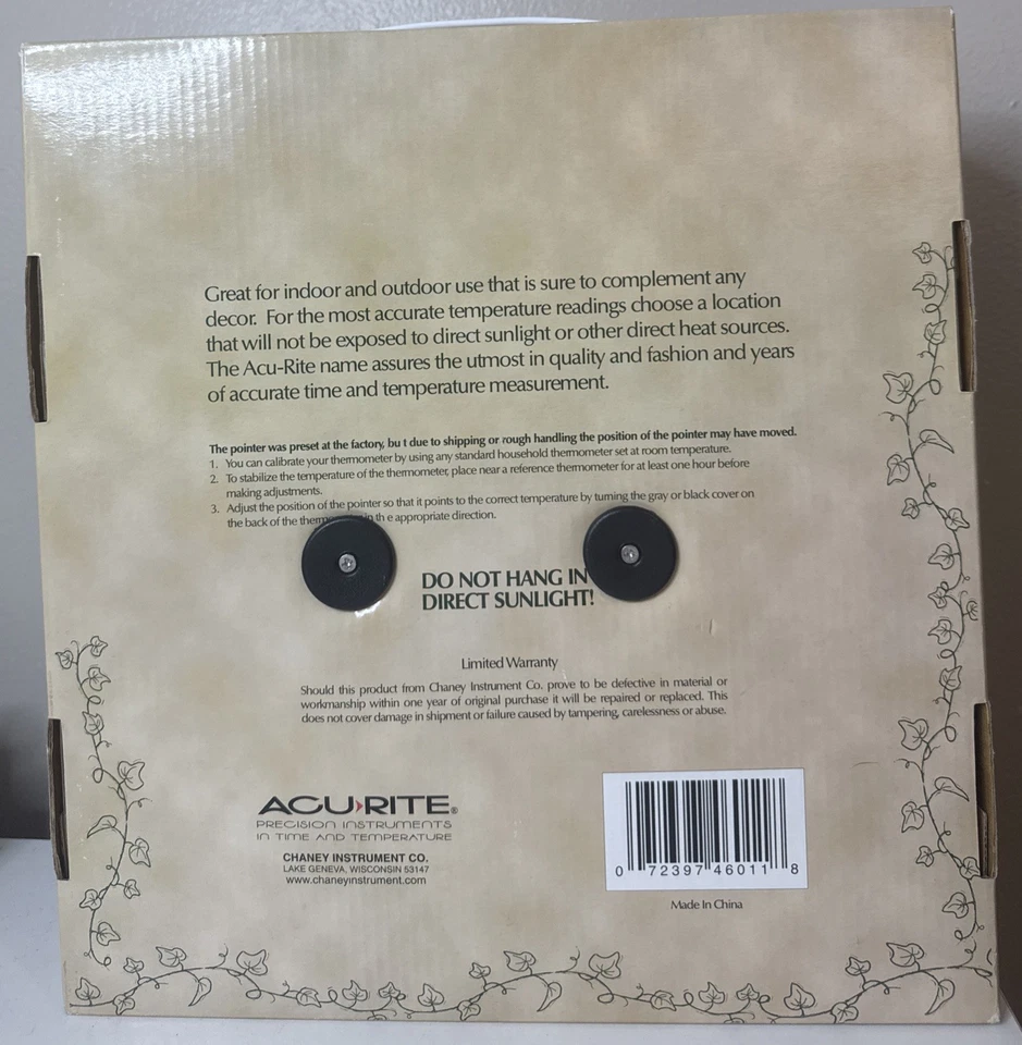 Termómetro decorativo interior/exterior Acurite cabina rústica tema naturaleza nuevo en caja Foto 2 de 2