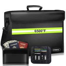 6500°F Large Fireproof Document Organizer with Lock,10 Layers Large Size Black