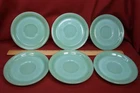 6PC Vintage Fire King Jadite Resturant Ware Oven Glass 5-7/8" Saucers