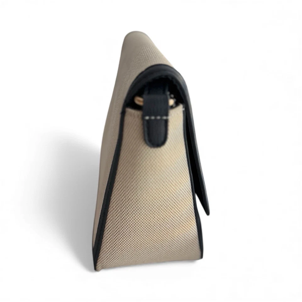 Tommy Hilfiger Bolso Bandolera de Lona Beige Negro Ribete Cartera de Hombro Nuevo Foto 3 de 4