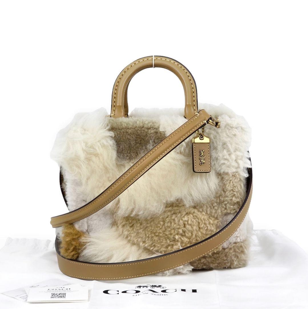 COACH Rogue 20 Patchwork Shearling Leather Should… - image 1