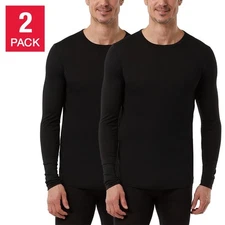 32 Degrees Men's Heat Tee, 2-pack Lightweight Wicks Moisture Quick Dry