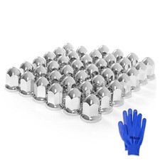 40Pcs Lug Nut Covers 33mm Bullet Flanged ABS Chrome Plastic Anti-Rust 40 PCS