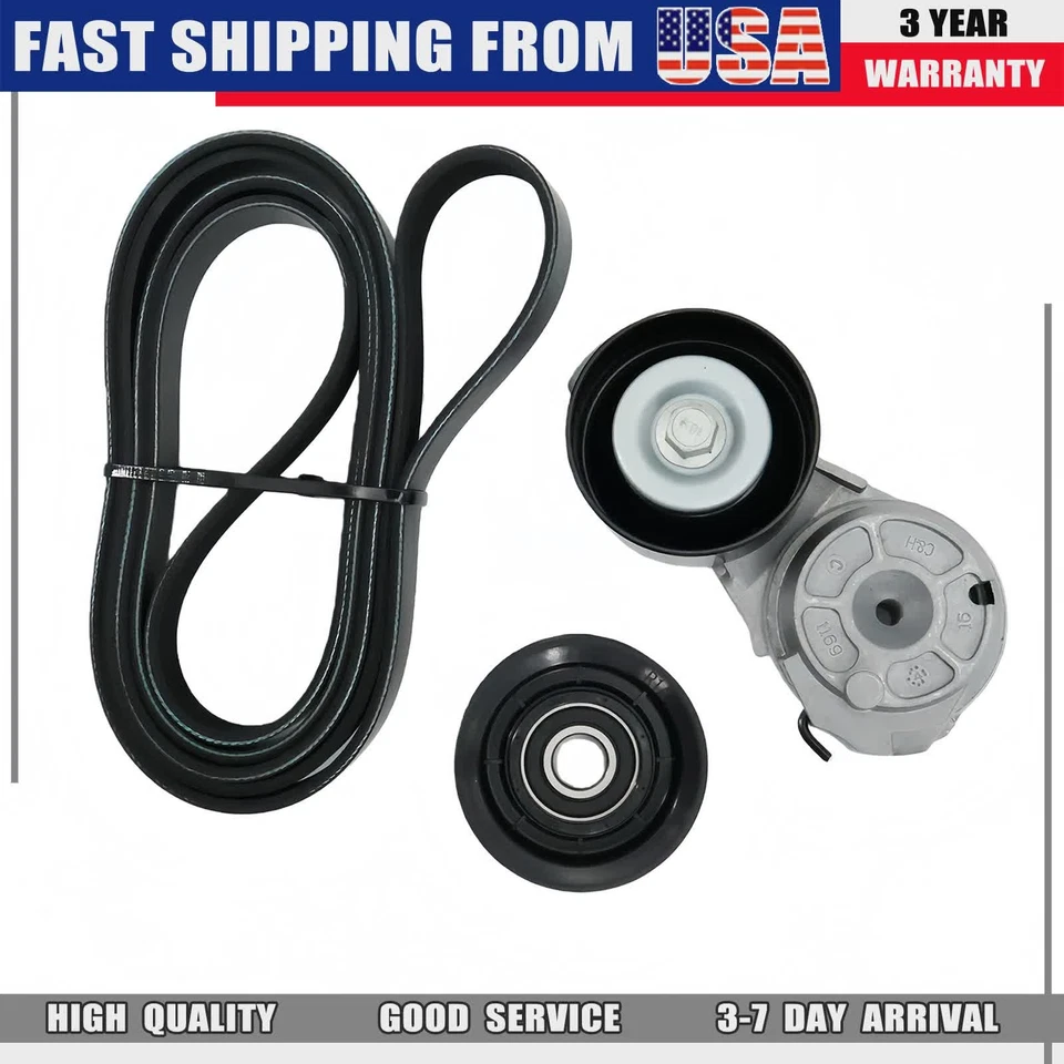 3x Serpentine Belt Drive Component Kit for Lincoln Town Car Ford Crown Victoria Foto 2 de 4