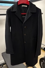 Jil Sander Women's Cashgora Angora & Wool Blend Black Coat Jacket Size 38 US 8