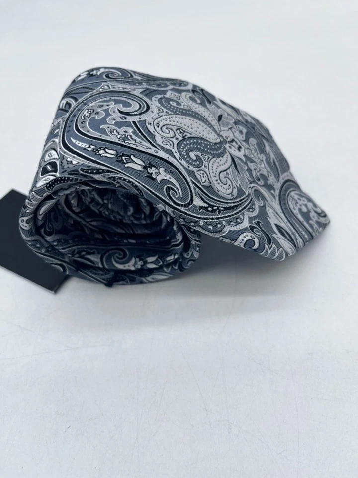 NUEVO CON ETIQUETAS JOS A BANK Signature Collection Corbata de Seda Tejida Floral Gris Paisley 59"X3.5" Foto 3 de 4