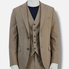  450 Tommy Hilfiger Mens Beige Modern-Fit Stretch Blazer Suit Jacket Size 44R