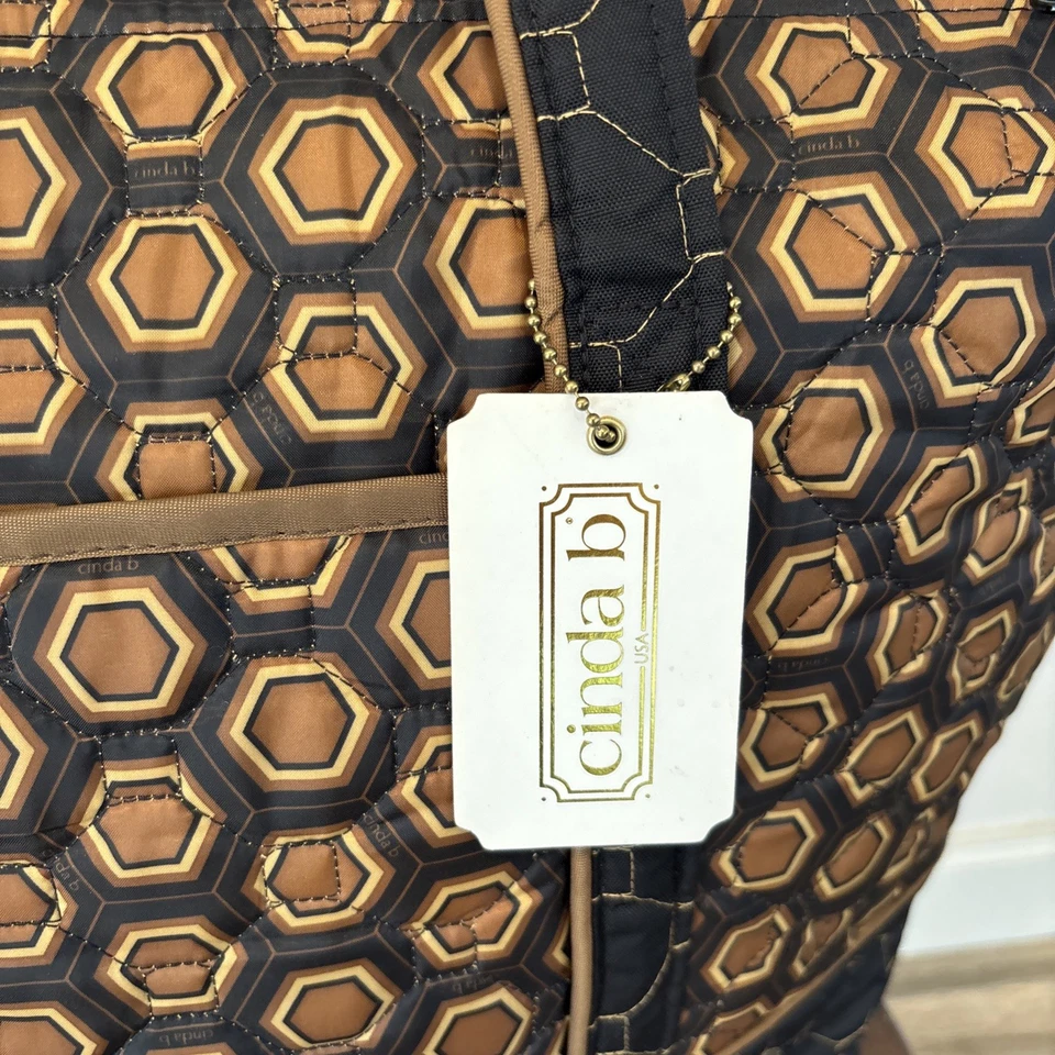 Bolso de Mano Acolchado Colección Cinda N MOD Negro Marrón Tortuga Cremallera Nuevo con Etiquetas Foto 2 de 4