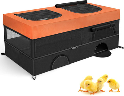 64'' Large Chicken Brooder, Brooder Box for Chicks with Zipper Doors, Removable W