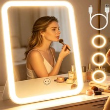 LED Lighted Vanity Mirror, 3-Color Portable Travel Cosmetic Mirror