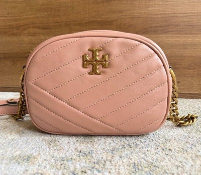 Tory Burch Kira Chevron Small Camera Bag in Meadow Sweet Pink Color