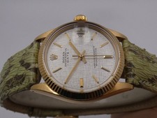 ROLEX O.P. DATE 31 MID-SIZE 6827 TOP 18KT GOLD LINEN DIAL '1972 AUTOMATIC WATCH 2