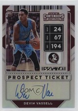 2020 Contenders Draft Picks Premium Edition Silver Prizm Devin Vassell Auto 0t07