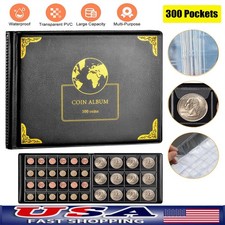 Coin Collection Holder Album for Collectors, 300Pockets Coin Collection Book