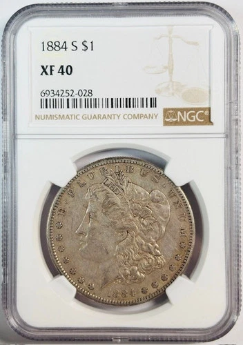 1884 S Morgan Silver Dollar NGC XF-40