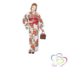 Women's Cotton Yukata Sold Separately Free Size Camellia Checkered Pattern