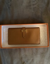 HERMES Bearn Classic Natural GoldHardware Long wallet