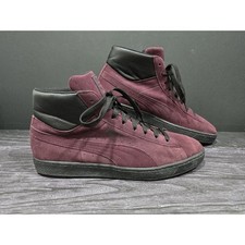 Puma Suede Classic XXI High Top Sneakers Men's Size 14 Maroon Black Pristine!