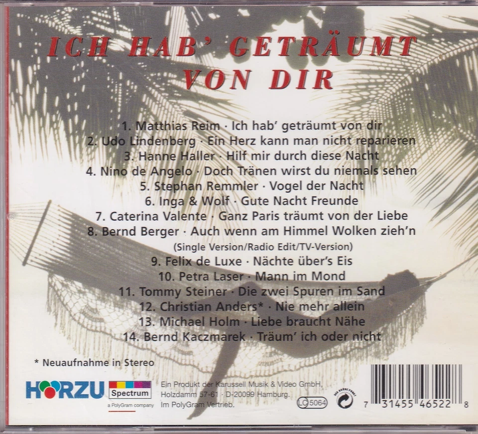 -0445- Ich hab' geträumt von dir - Lindenberg, Haller, Remmler u.a. -CD- vg++ - Bild 2 von 2