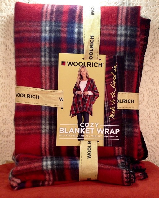WOOLRICH Cozy Blanket Wrap Luxe Softness Travel In Style Warm Gear