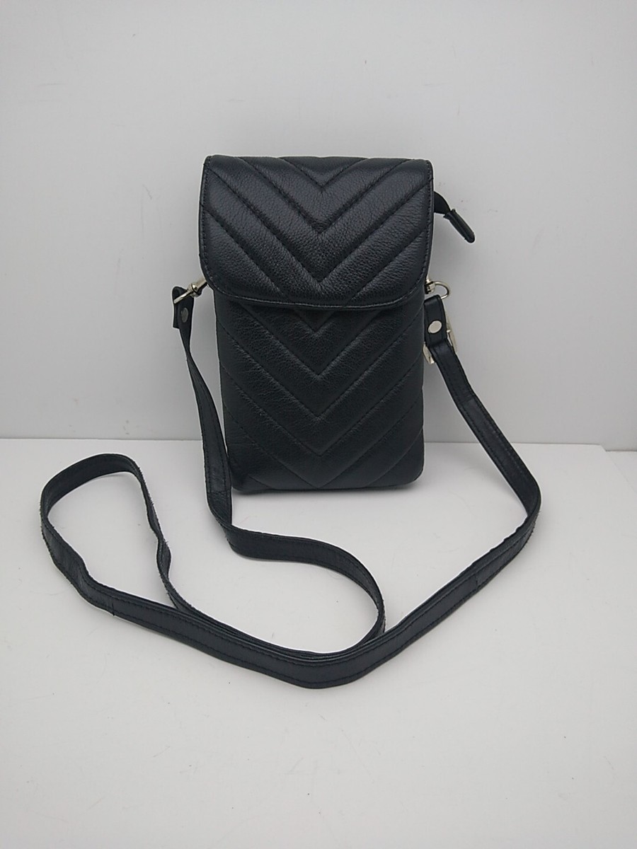 Small Leather Crossbody Phone Bag - Kiss Lock Shoulder Purse For Women